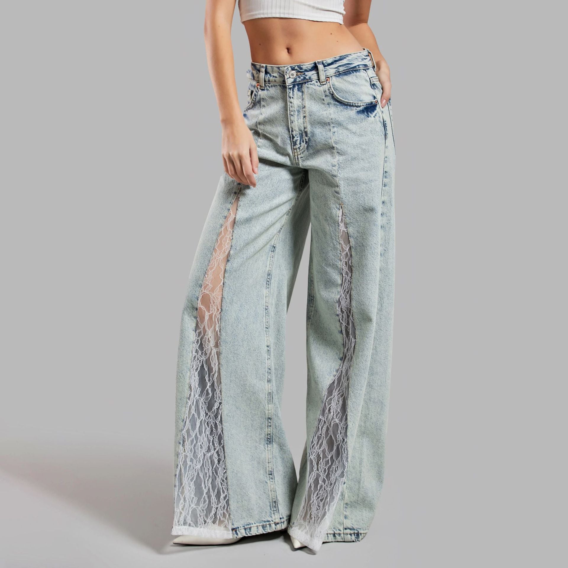 Lace Skinny Jeans - Ztroc