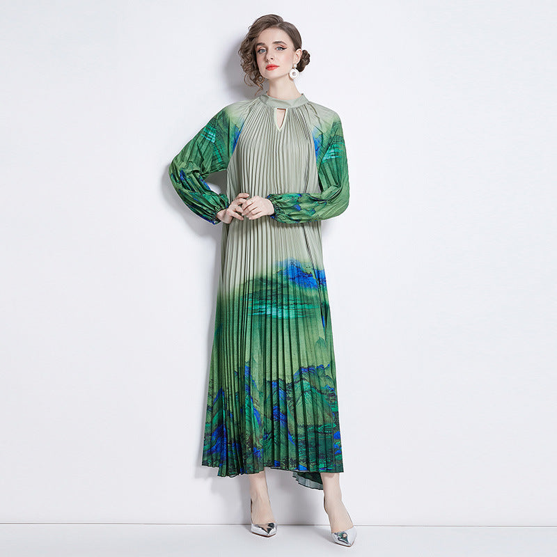 Pleated Tassel Belt Dress - Ztroc