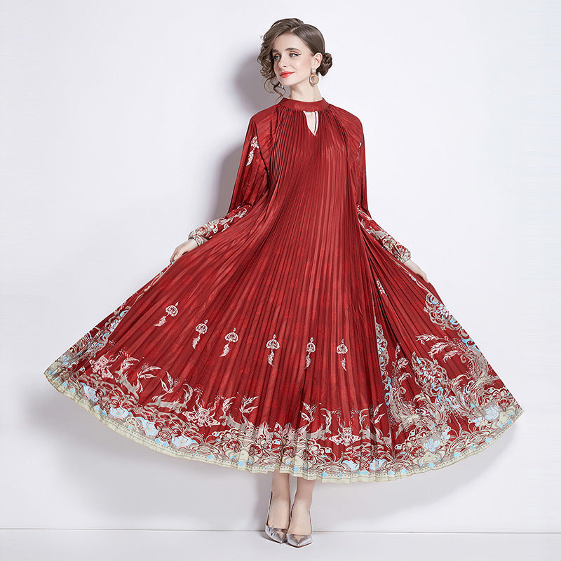 Pleated Tassel Belt Dress - Ztroc