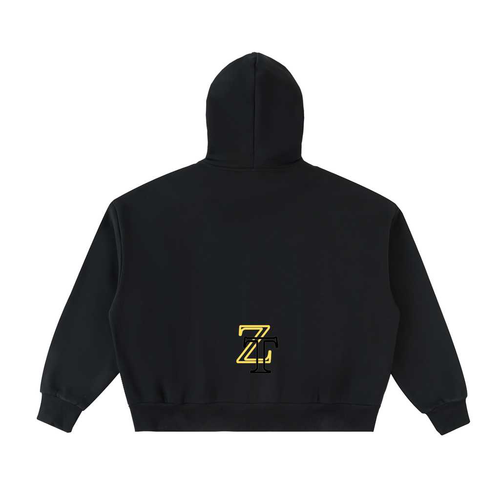 Fleeced Full-Zip Boxy Hoodie