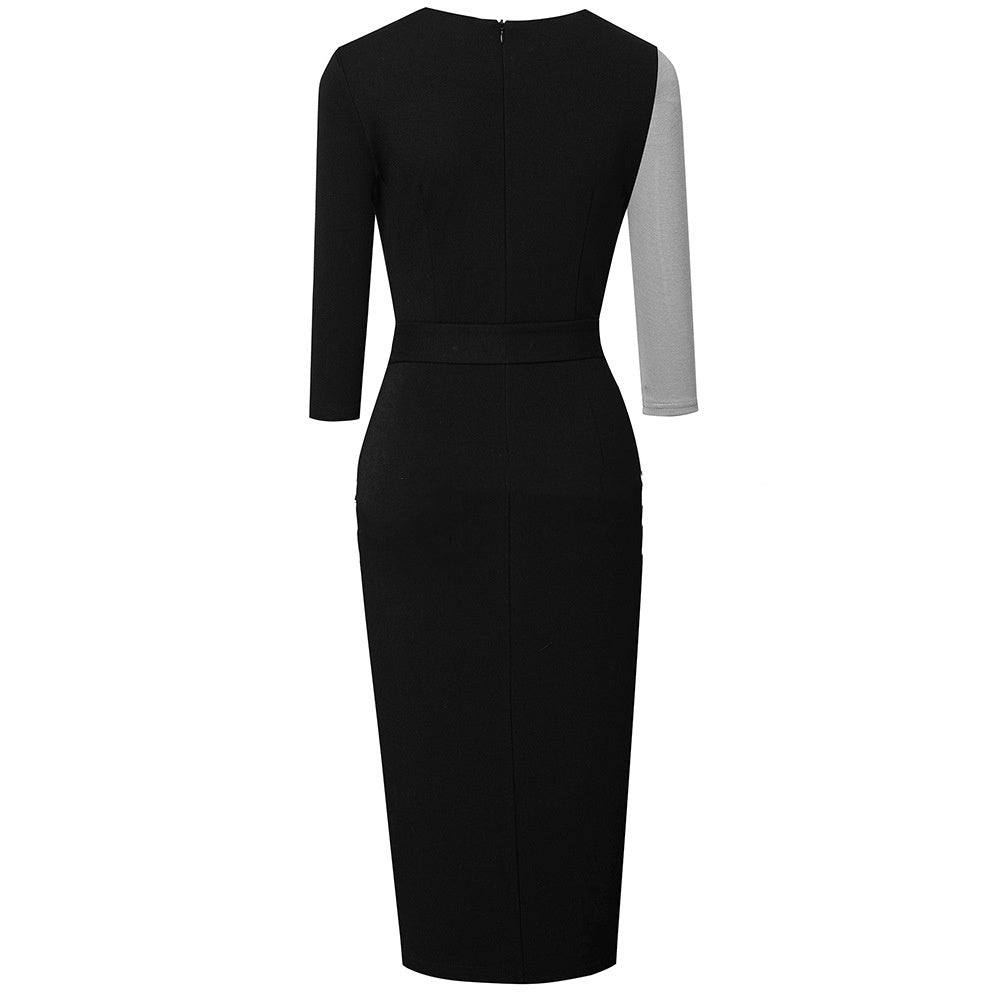 V Neck Commuting Business Dress - Ztroc
