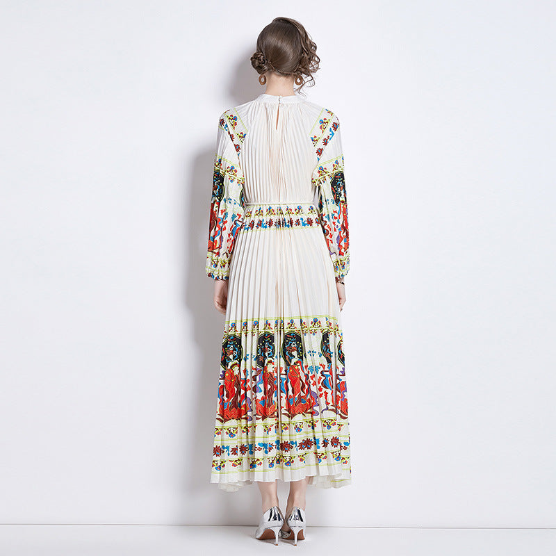 Pleated Tassel Belt Dress - Ztroc