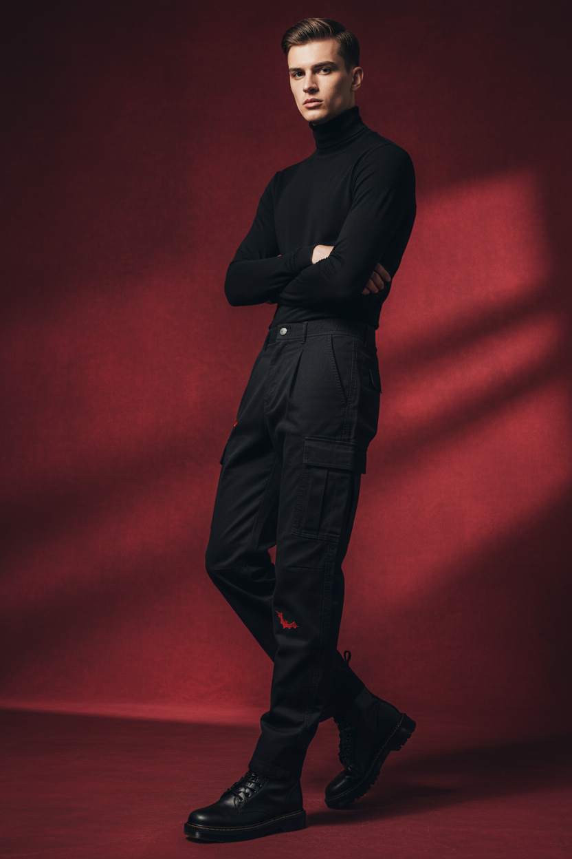 Ztroc Elastic-Waist Cargo Bat Pants