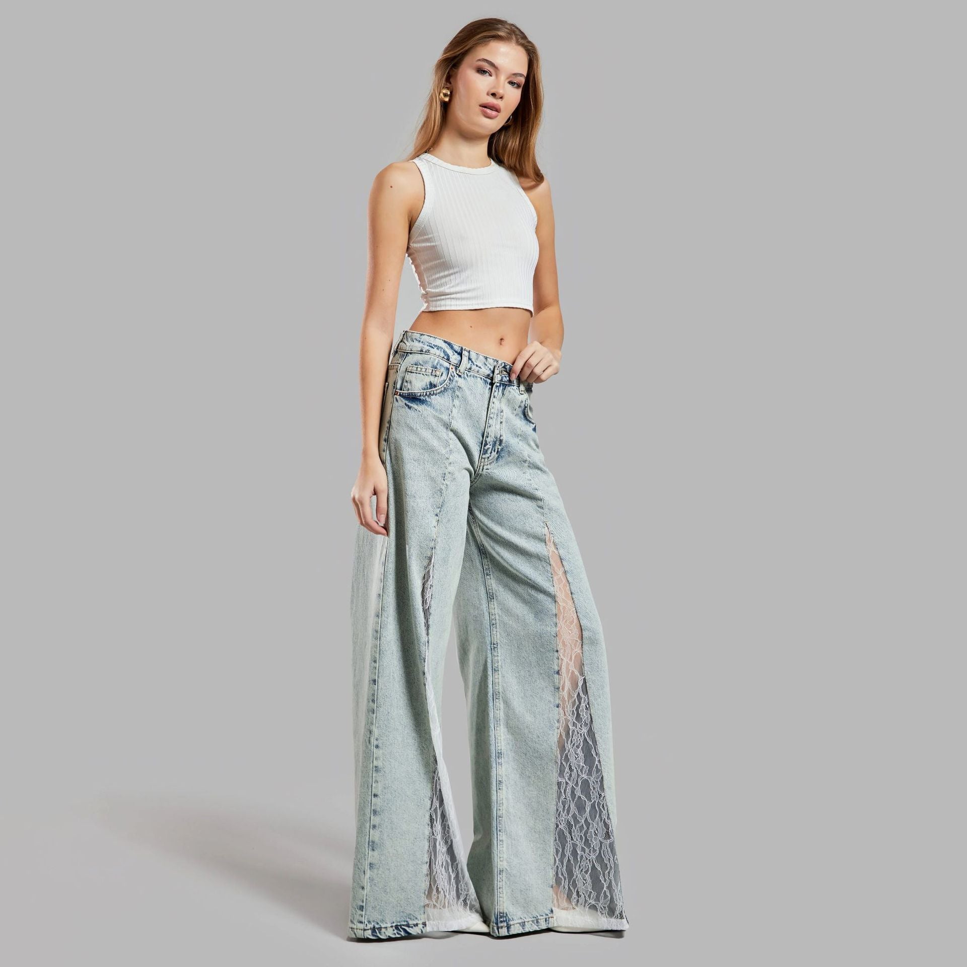 Lace Skinny Jeans - Ztroc