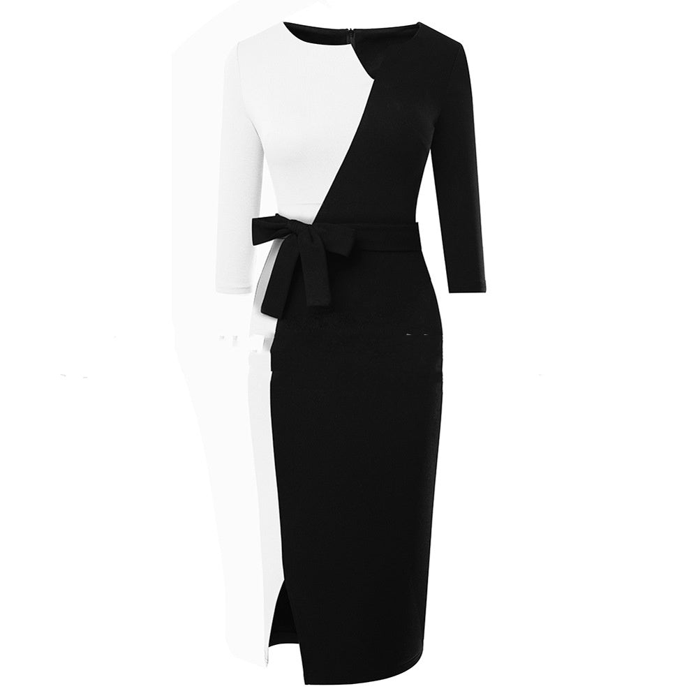 V Neck Commuting Business Dress - Ztroc