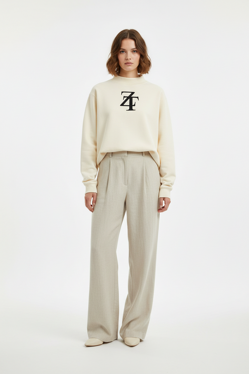 Essential Fleece Mid-Neck Crew Sweatshirt