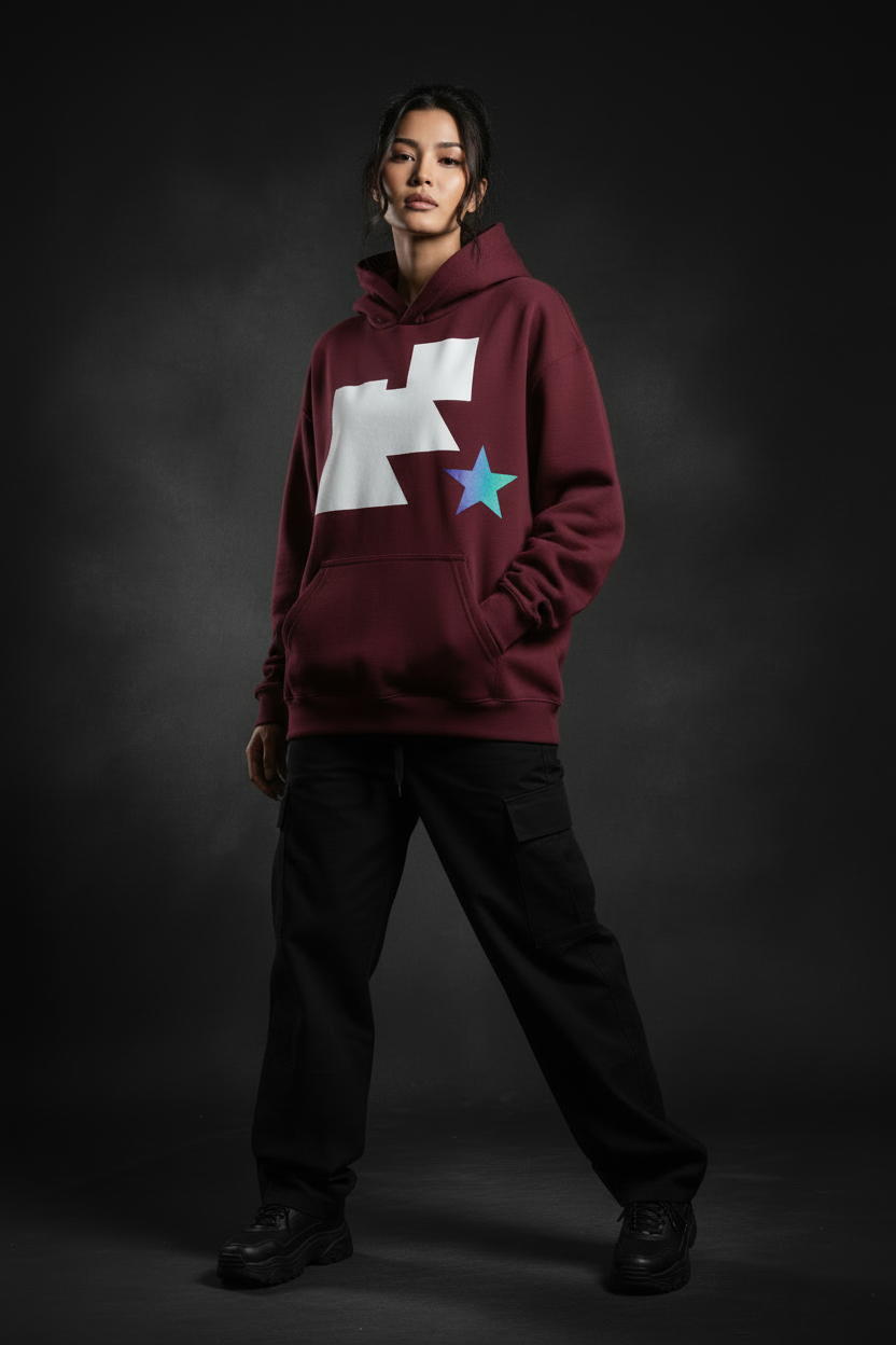 Ztroc Drop-Shoulder Hoodie - Star Design