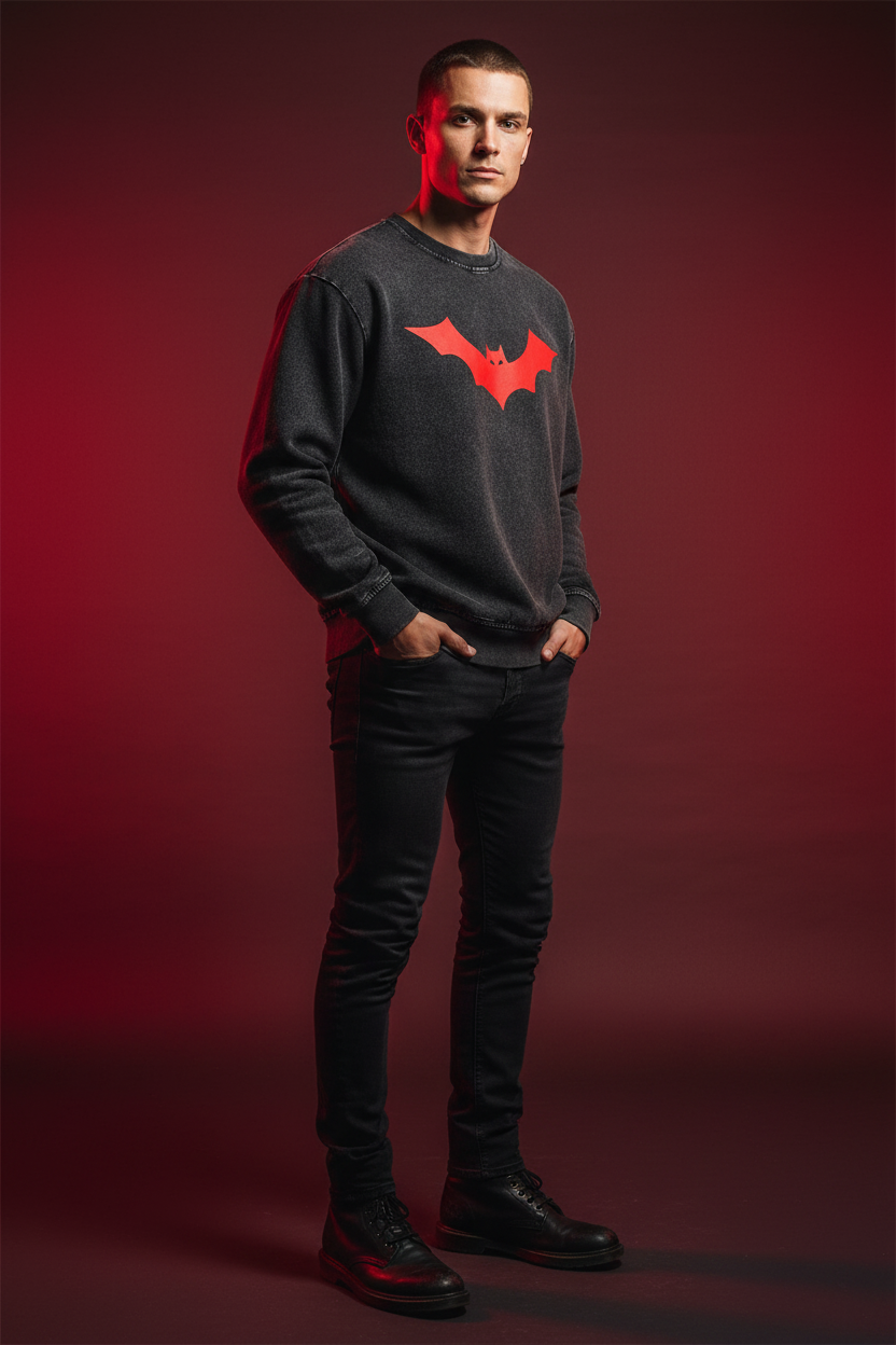 Ztroc Oversized Crewneck Bat Sweatshirt