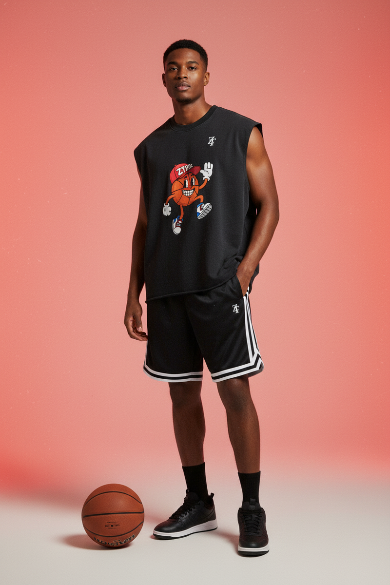Ztroc French Terry Boxy Tank Top Black | Premium Cotton Blend - Ztroc