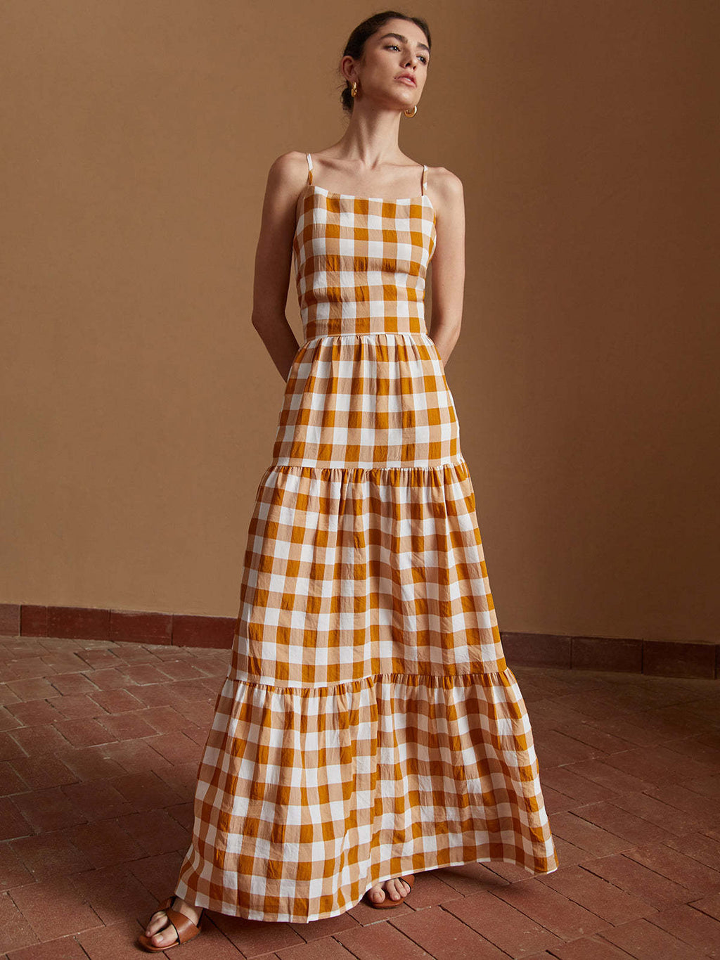 Dress Plaid Backless - Ztroc