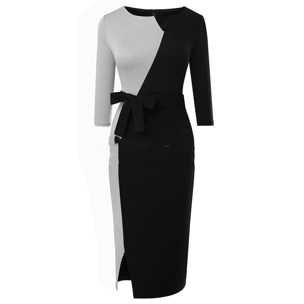 V Neck Commuting Business Dress - Ztroc