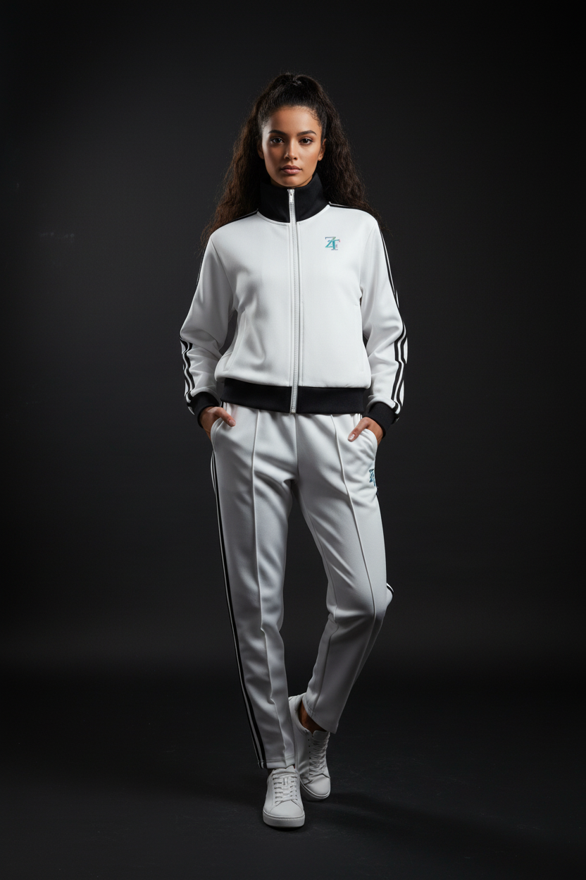 Ztroc White Oblique Track Jacket