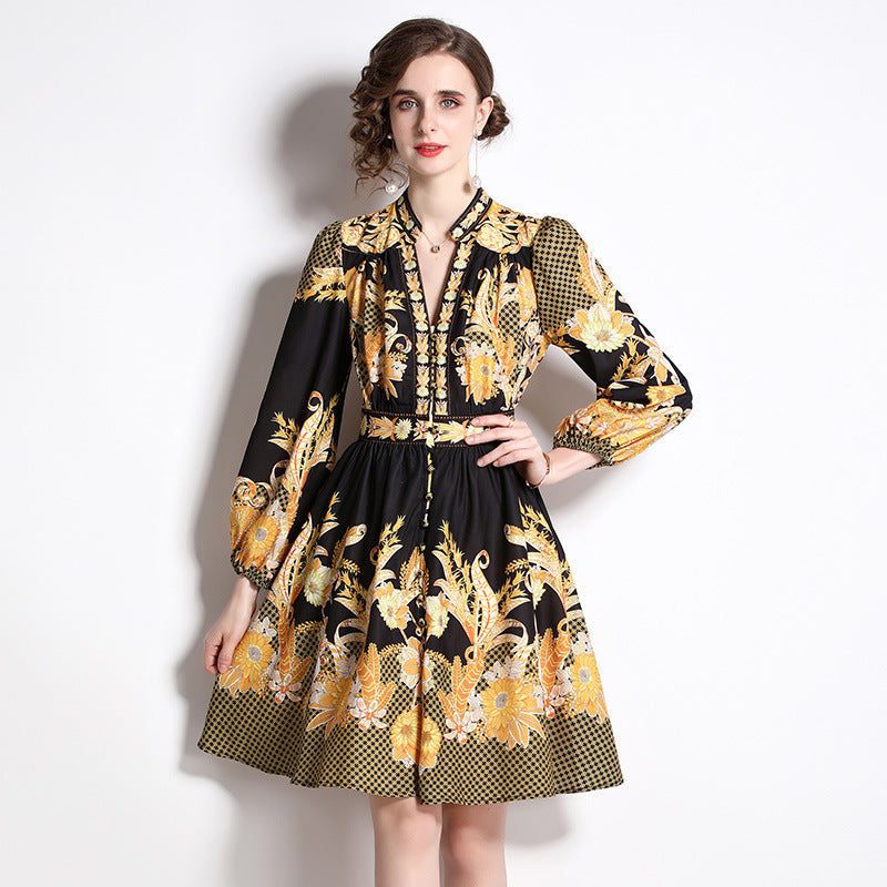 V-neck Flower Dress - Ztroc