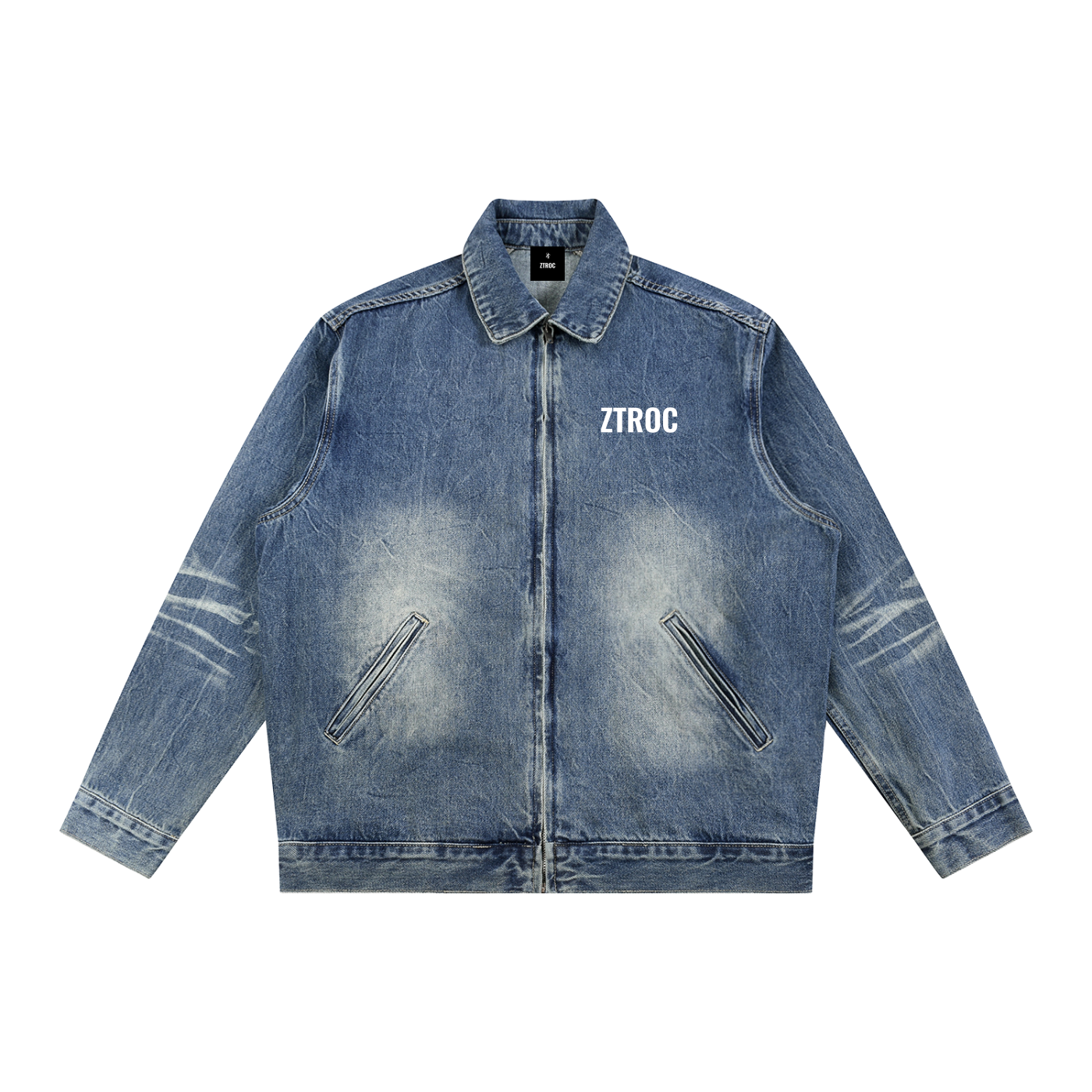 Ztroc Zip Up Denim Jacket - Ztroc