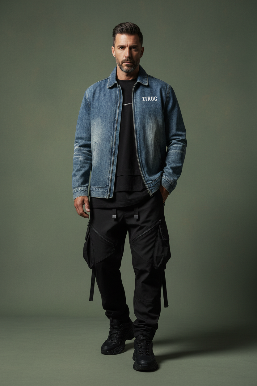 Ztroc Zip Up Denim Jacket
