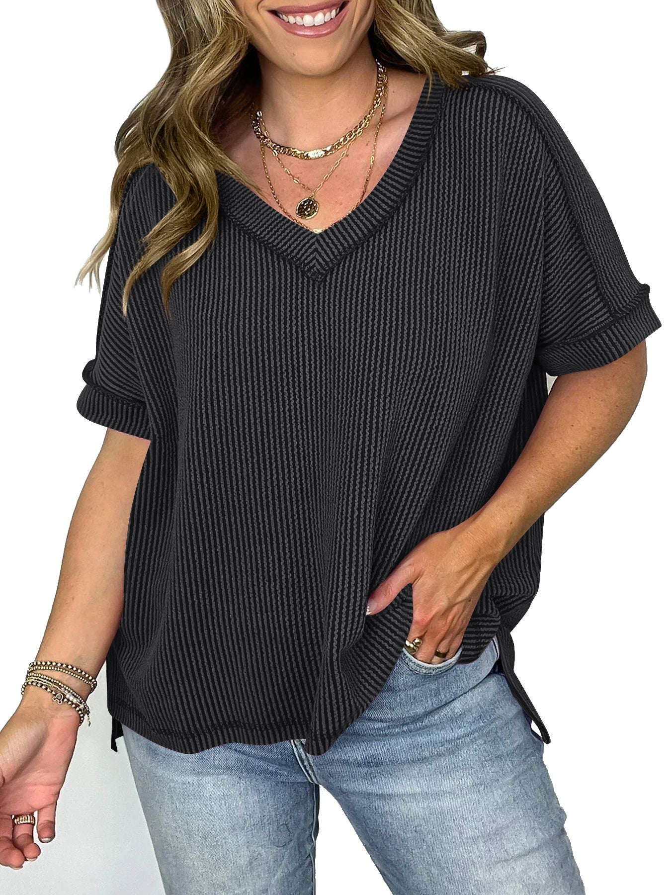 V-neck T-shirt - Ztroc