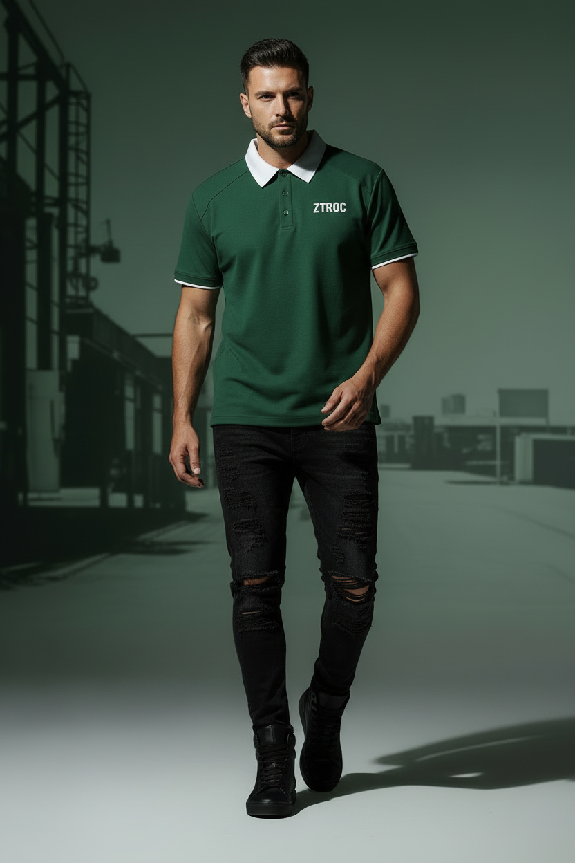 Ztroc Green Collar Shirt - Ztroc