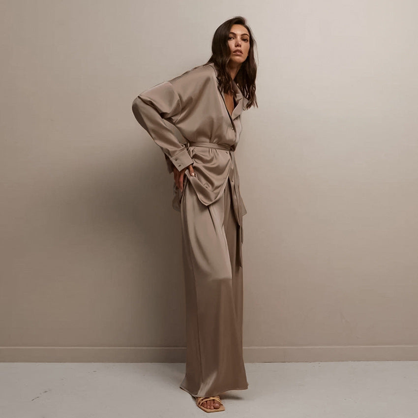 Loungewear Satin Satin Top Trousers - Ztroc