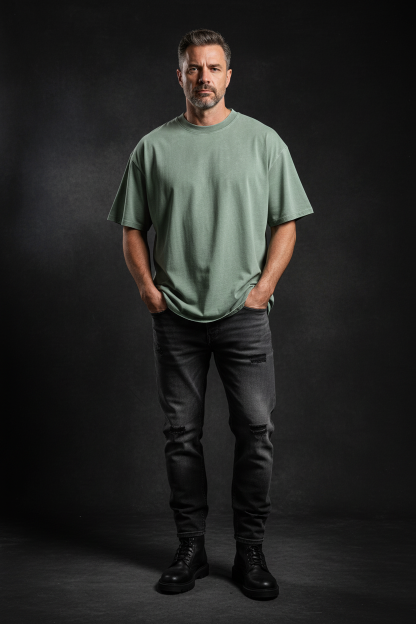 Ztroc Oversize T-Shirt - Cotton Ribbed Details