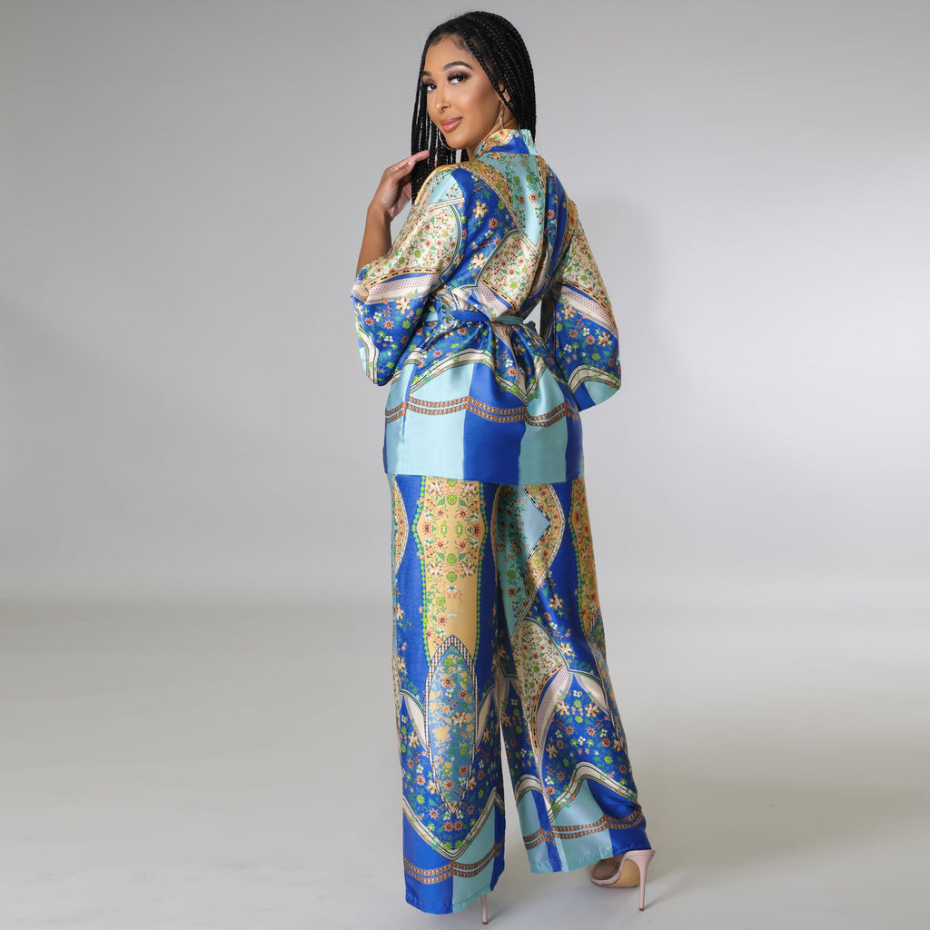 Casual Set Satin Kimono - Ztroc