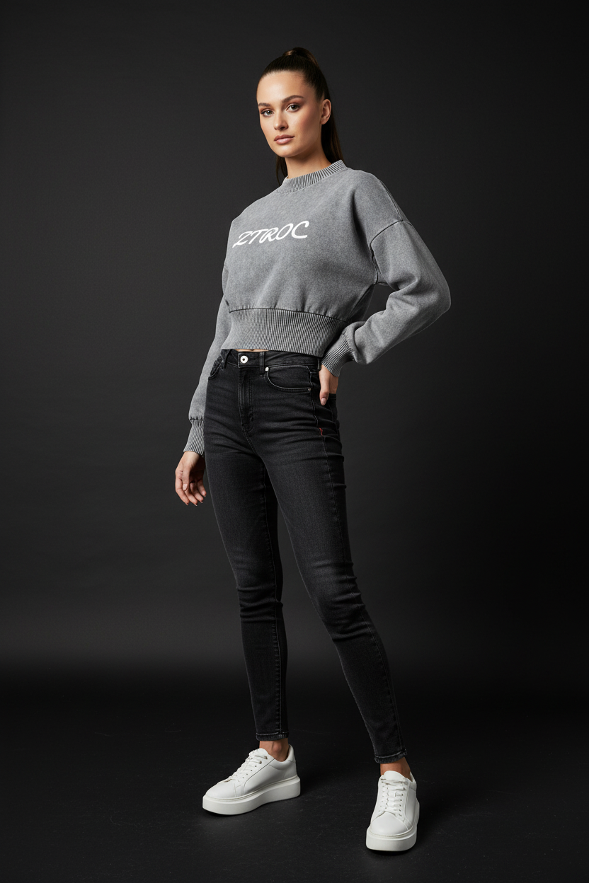 Ztroc Line Cropped Sweater - Icons Collection Cotton