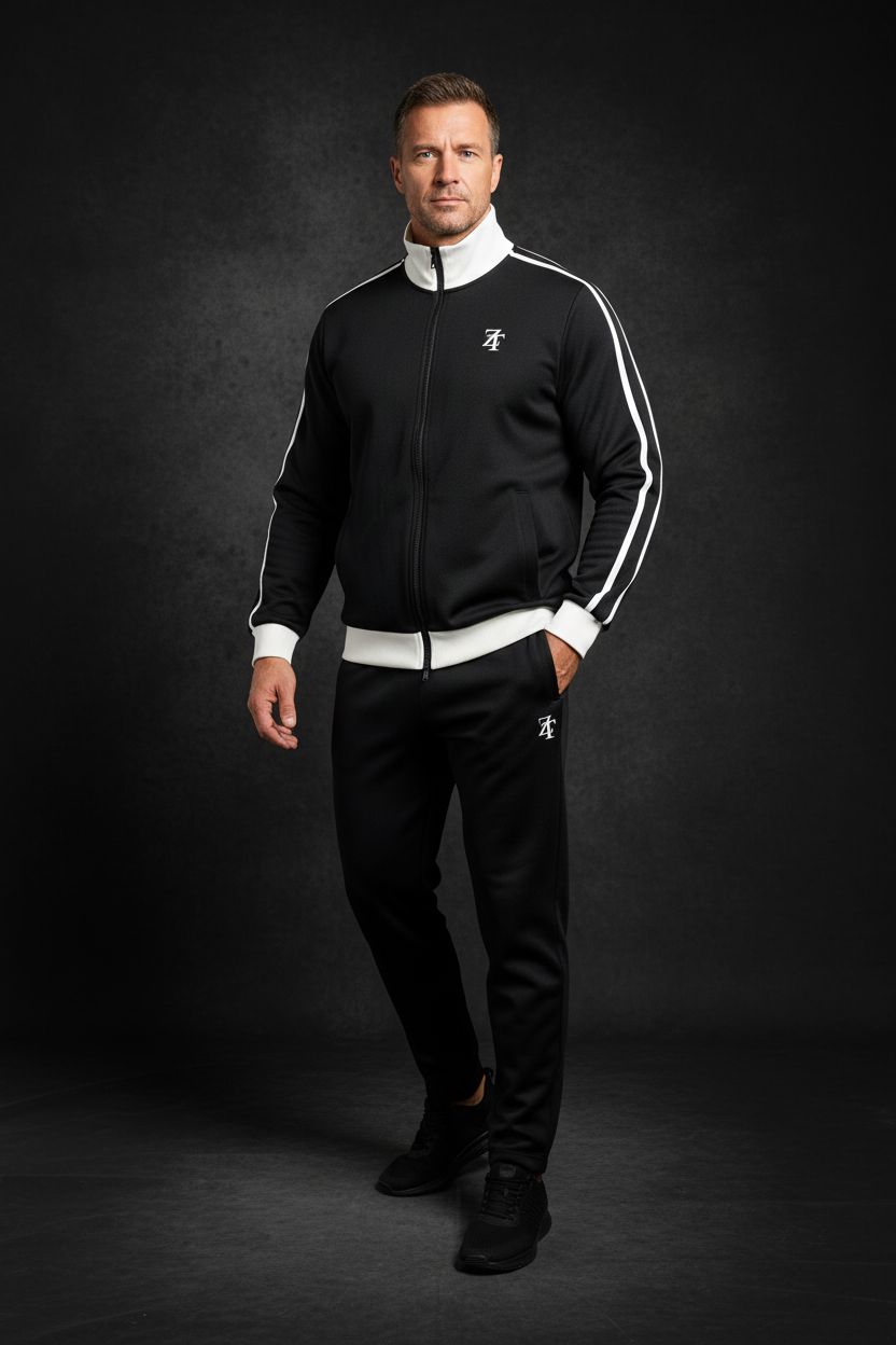 Ztroc Oblique Track Jacket - Black Cotton Blend