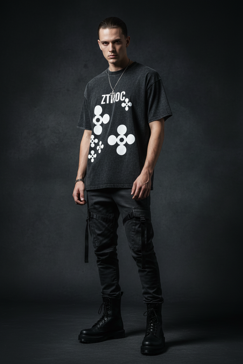 Ztroc Couture T-Shirt - Embroidered Openwork Cotton