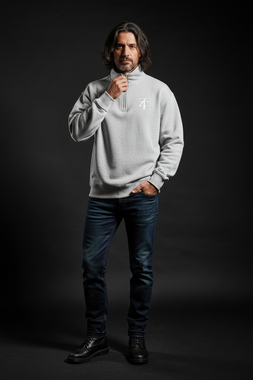 Ztroc Icon Half-Zip Sweatshirt - Cotton Fleece Oversized
