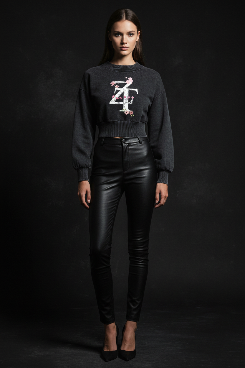 Ztroc Line Cropped Sweater - Cotton Icons Collection
