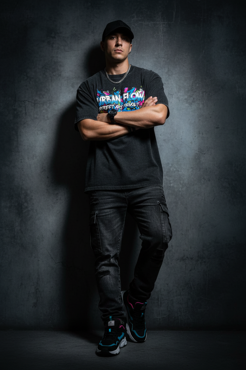 Ztroc Couture T-Shirt - Black Cotton Embroidered